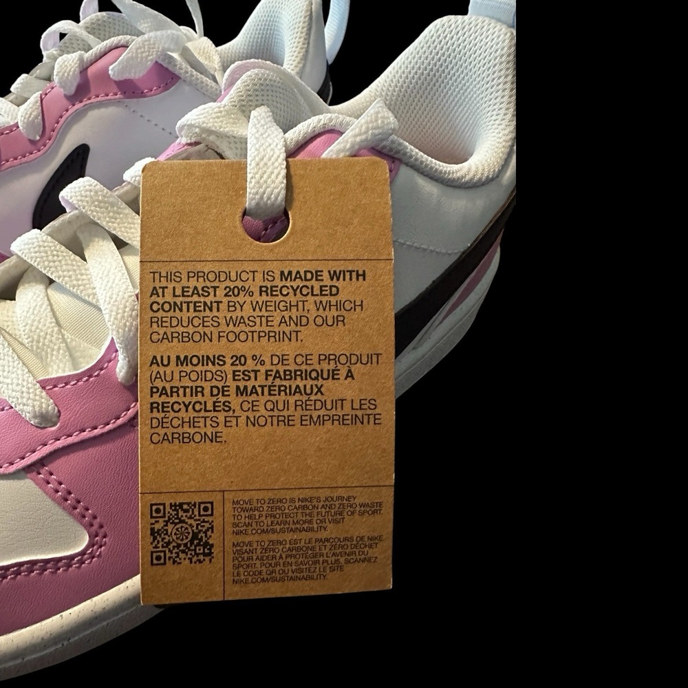 Nike Court Borough Low Recraft 5Y Women's 6.5 White Pink Shoes DV5456-136 - Picture 3 of 9